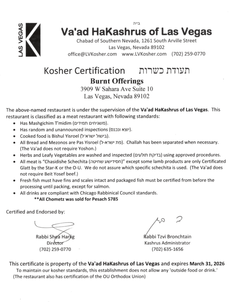 Kosher Certificate