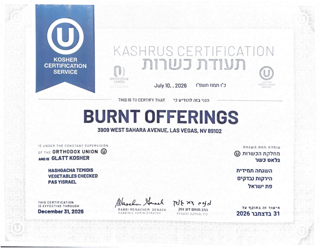 Kosher Certificate